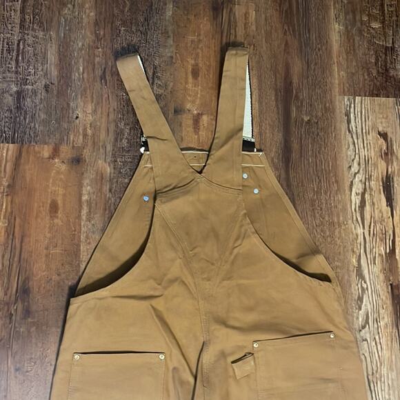 NWOT Carhartt Mens Tan Duck Overalls Men’s Size 42x28 - Picture 6 of 9